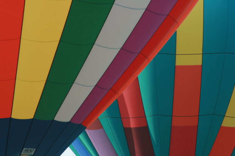 colorful hot air balloon interior