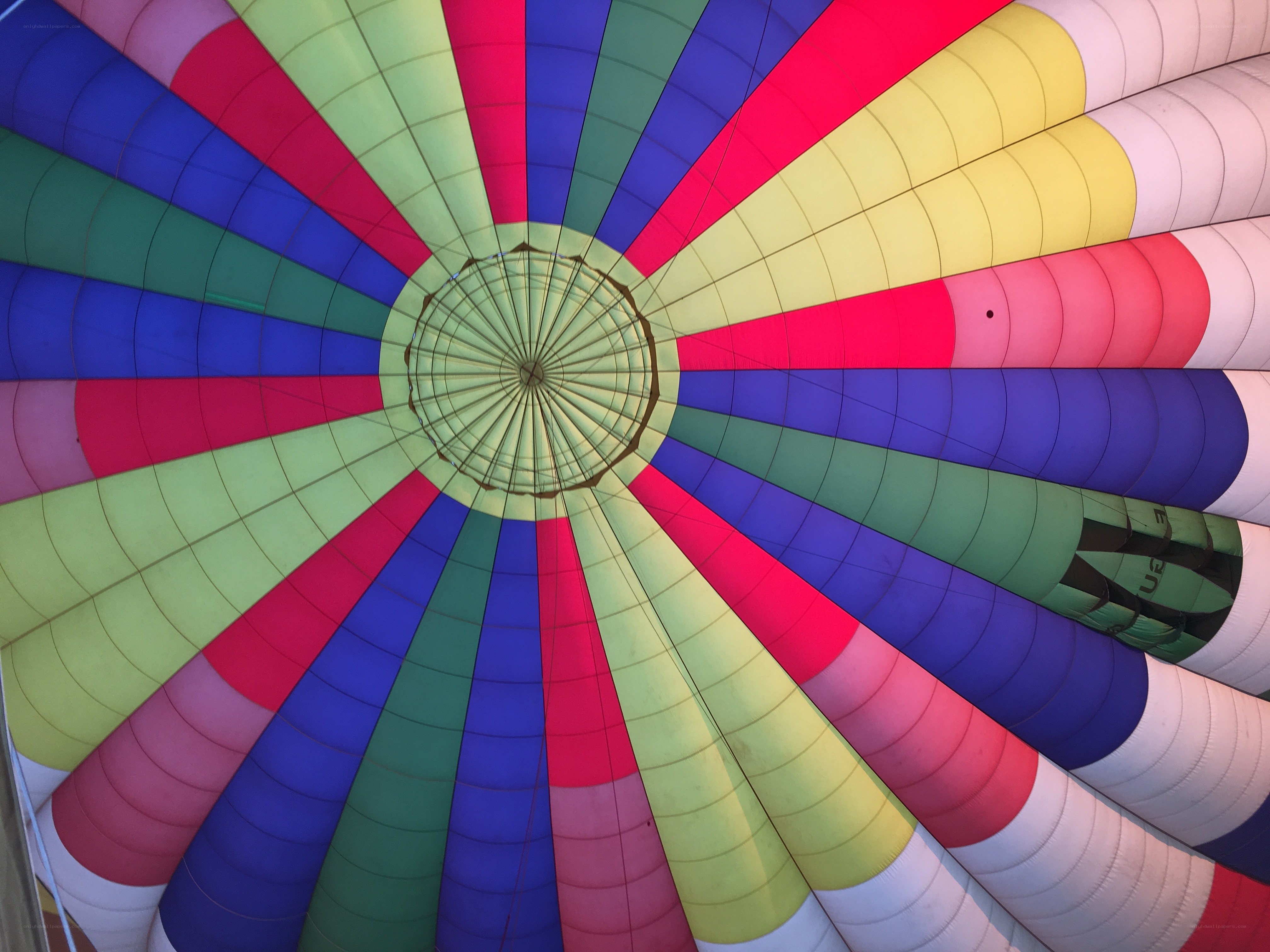 colorful hot air balloon interior