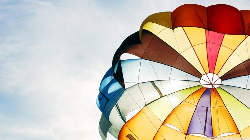 Colorful Hot Air Balloon — Red, Serene