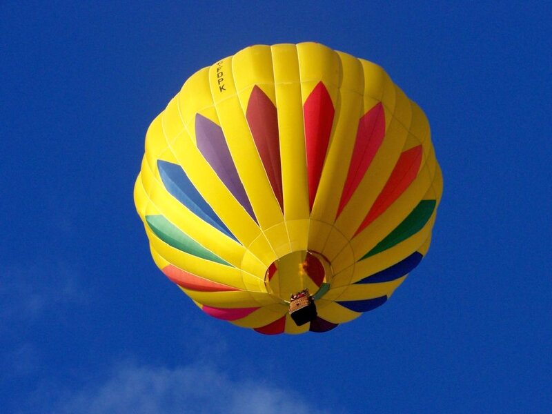 Colorful Hot Air Balloon — Yellow, Serene