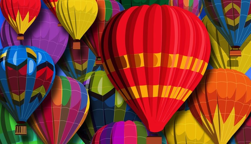 Colorful hot air balloons