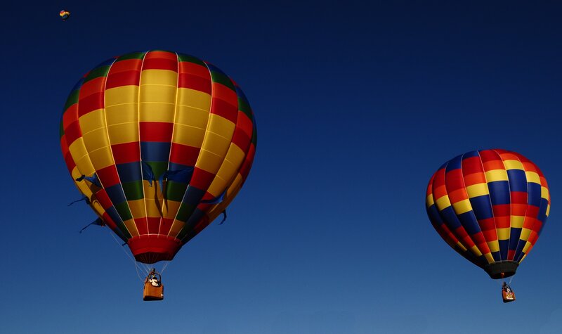 Colorful hot air balloons in the sky