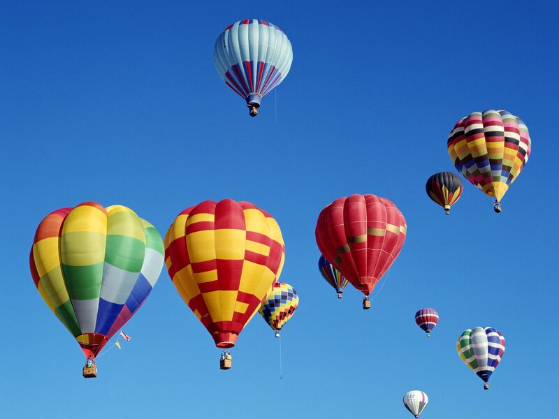 Colorful hot air balloons in the sky