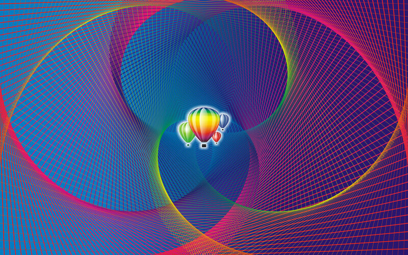 colorful hot air balloons in tunnel