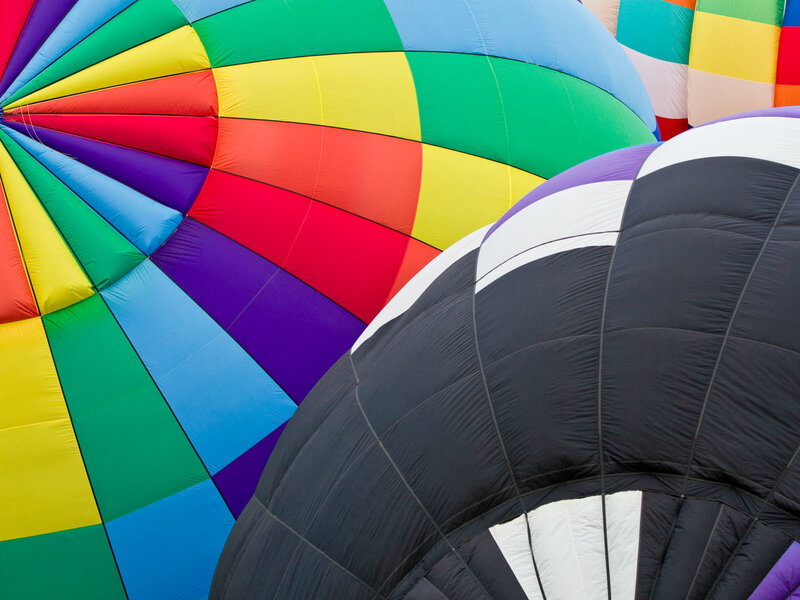 Colorful Hot Air Balloons — Red, Vibrant