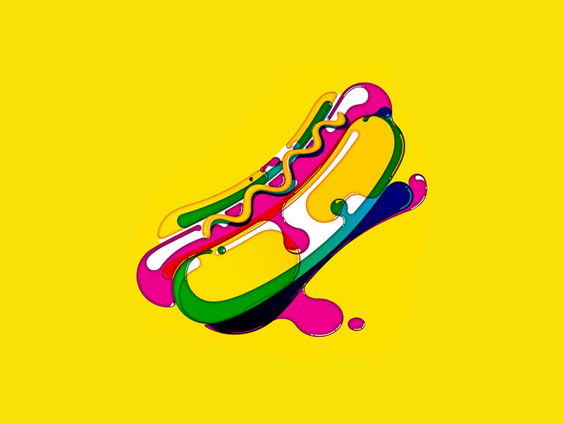 colorful hot dog illustration