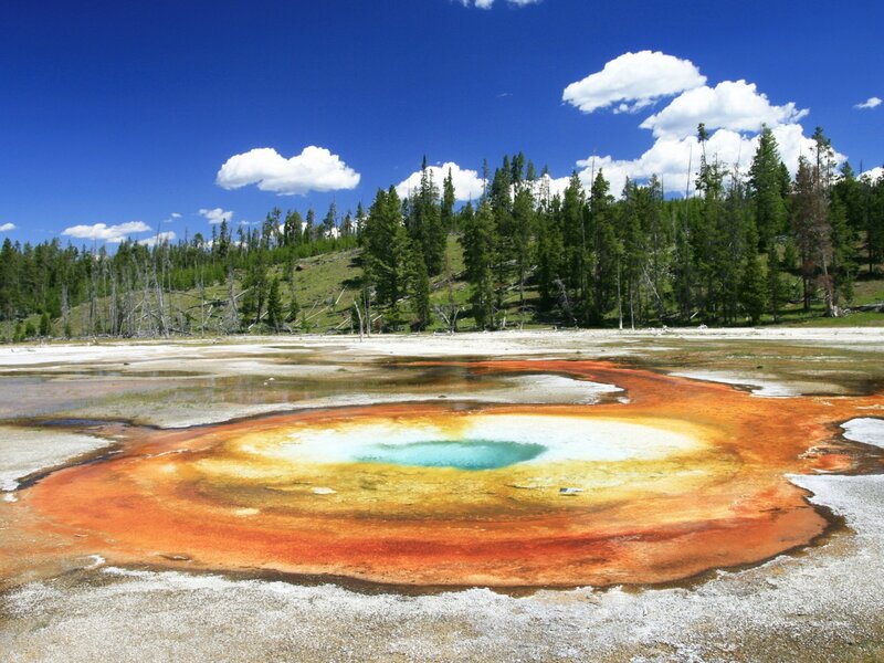 Colorful Hot Spring — Blue, Serene