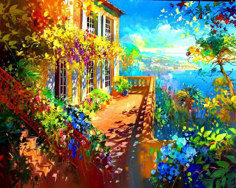 Colorful House by the Sea