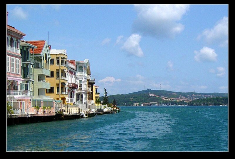 Colorful houses along the waterfront