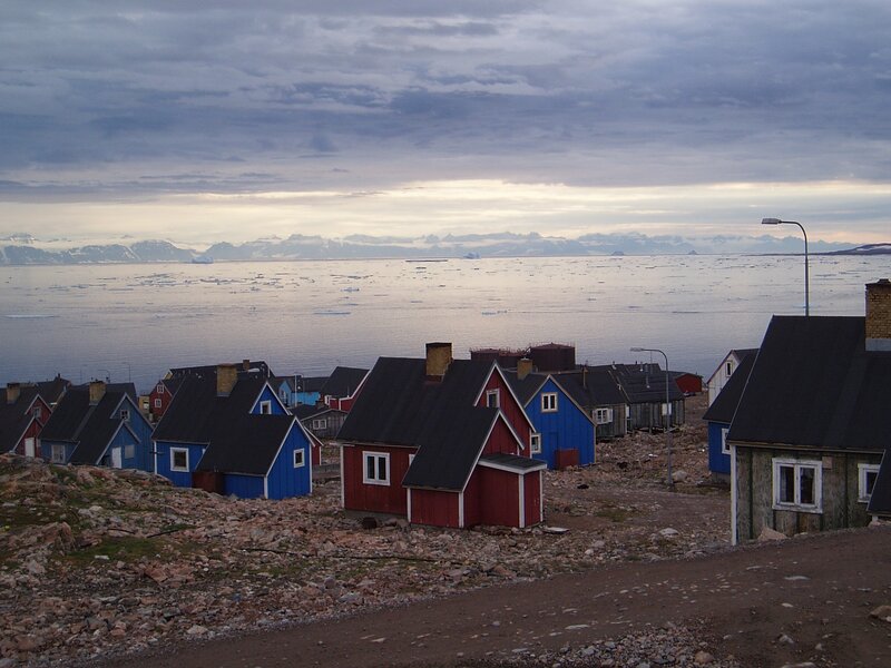 Colorful houses in a coastal village