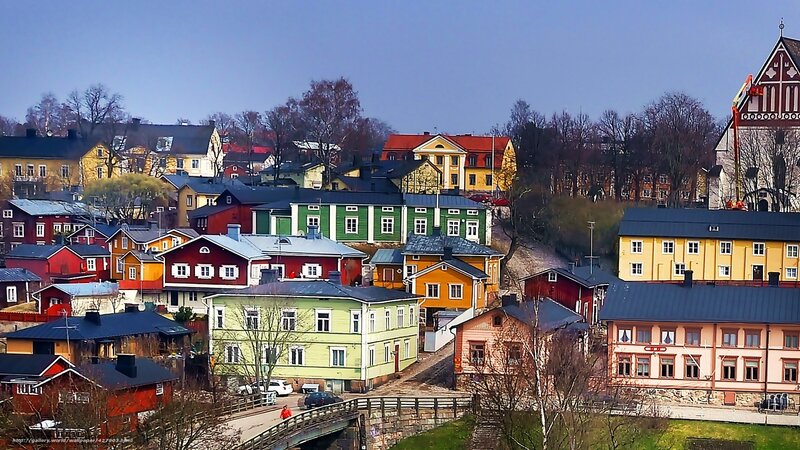 Colorful houses in a European town