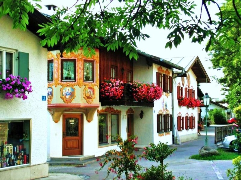 colorful houses in a village