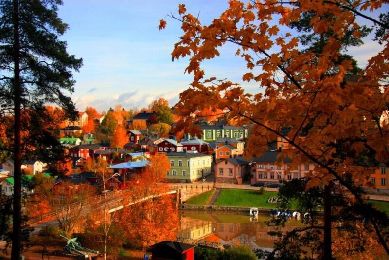 Colorful Houses in Autumn