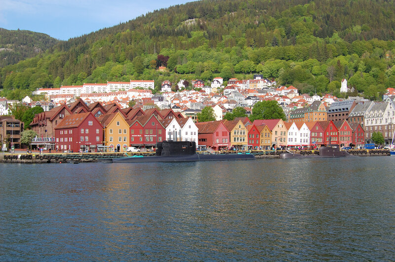 Colorful houses in Bergen harbor