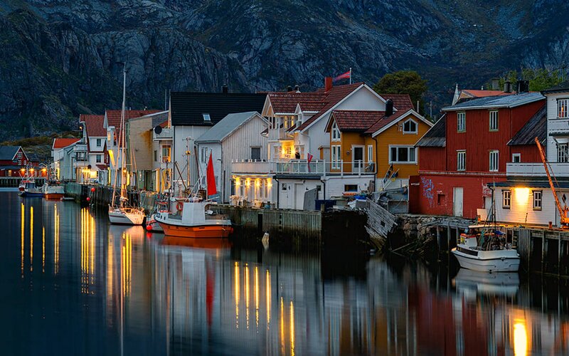 Colorful Houses in Harbor