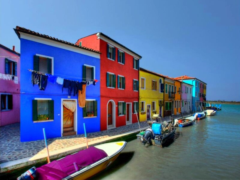 Colorful houses on a canal
