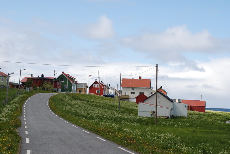 Colorful houses on a coastal hill