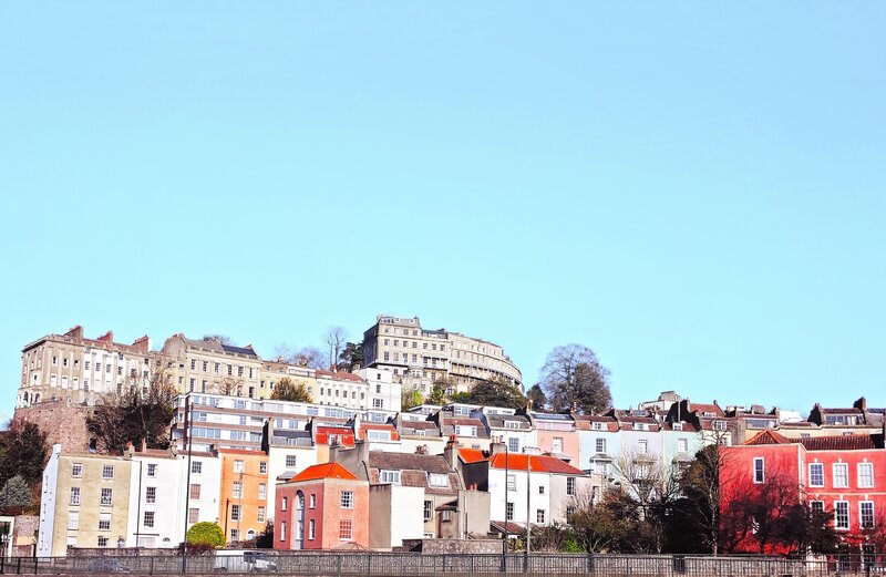 colorful houses on a hillside