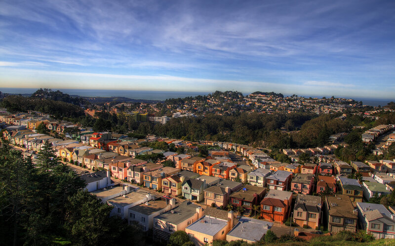 Colorful houses on a hillside