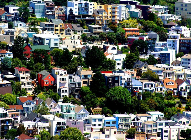 Colorful houses on a hillside