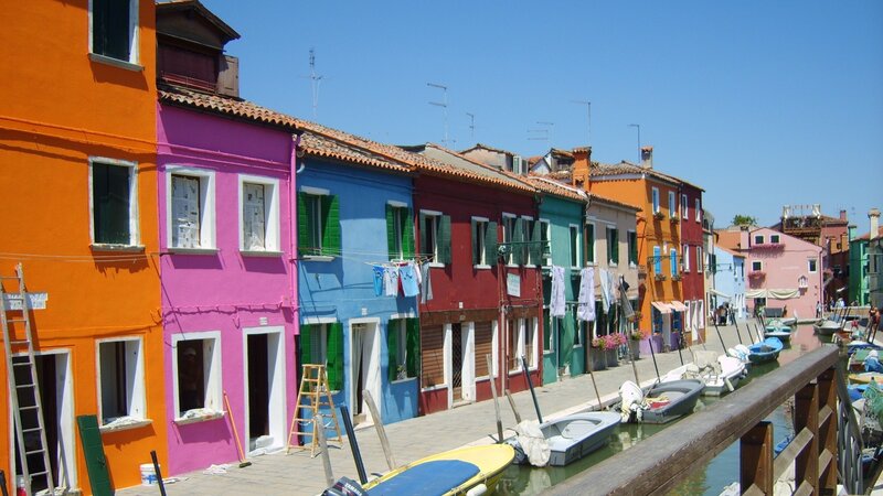 Colorful Houses on Canal — Orange