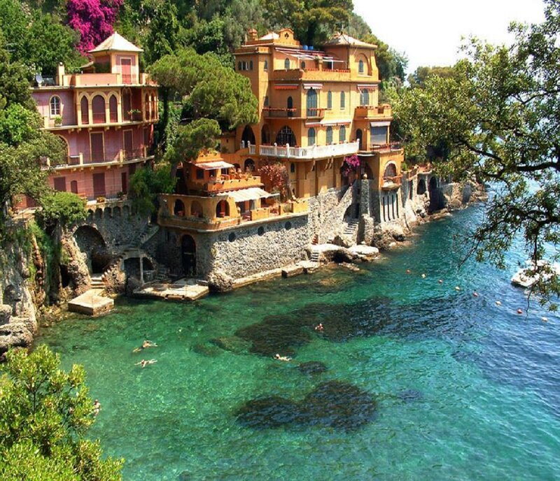 Colorful Houses on Coast — Green