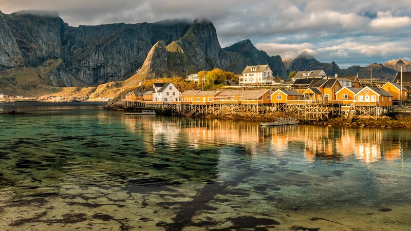 Colorful Houses on Water — Orange