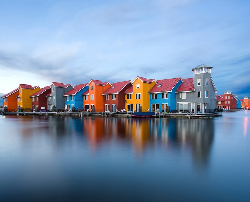 Colorful Houses on Water