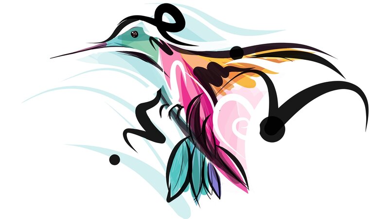 Colorful Hummingbird — Pink