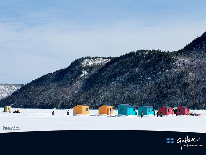Colorful Huts on Ice