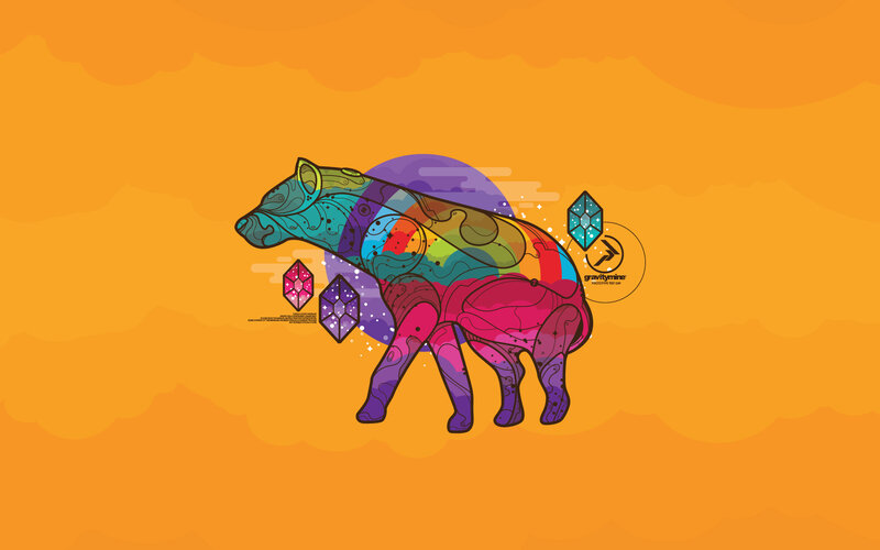 colorful hyena illustration