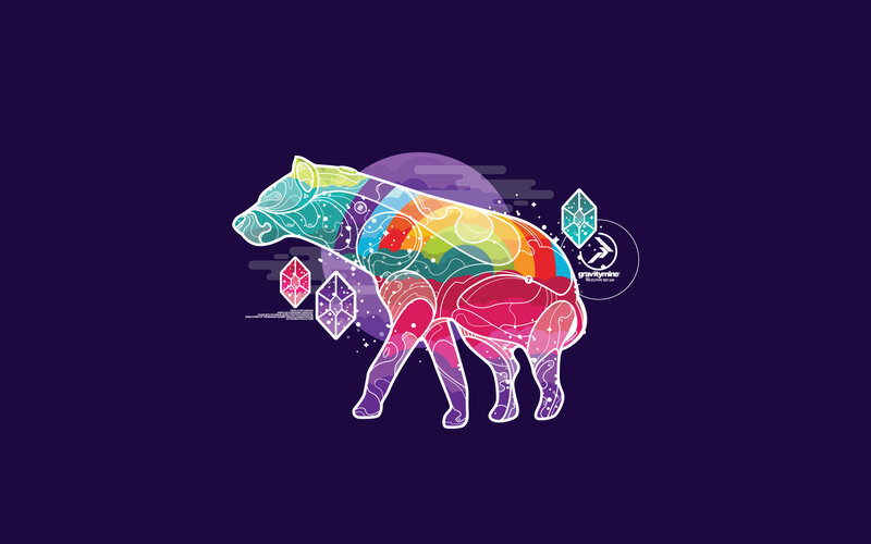colorful hyena illustration