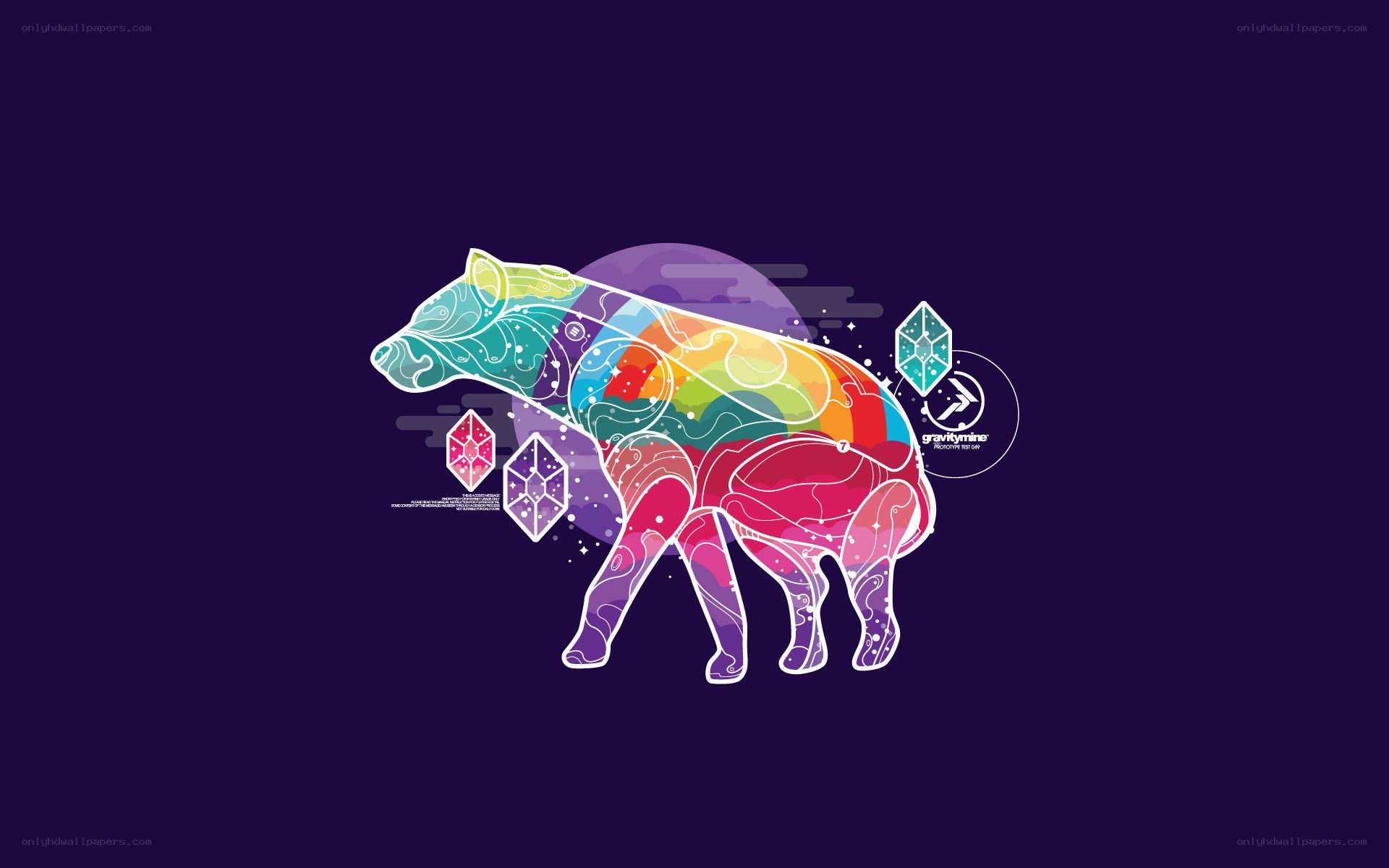 colorful hyena illustration