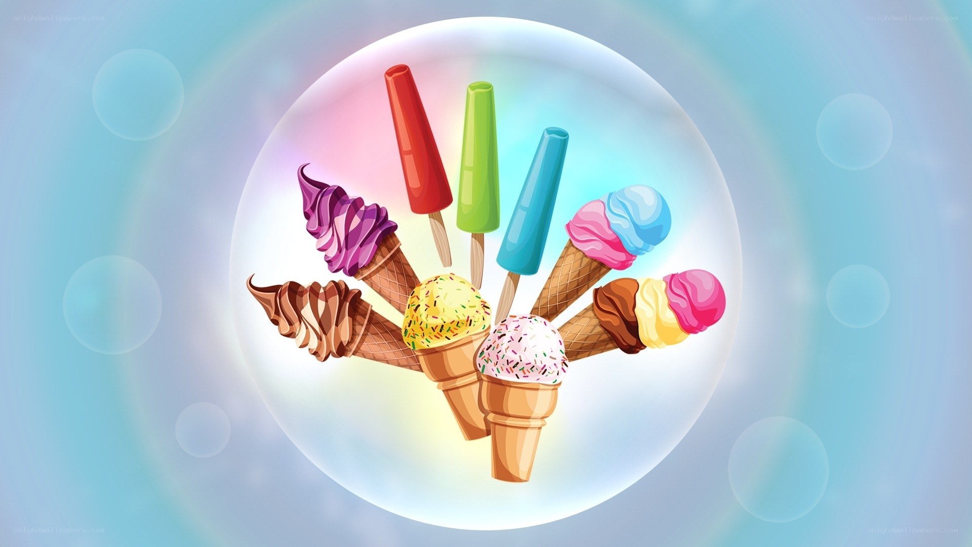 Colorful ice cream collection