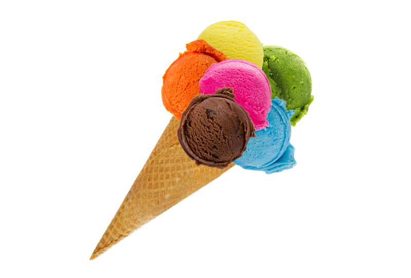 Colorful Ice Cream Cone — Brown