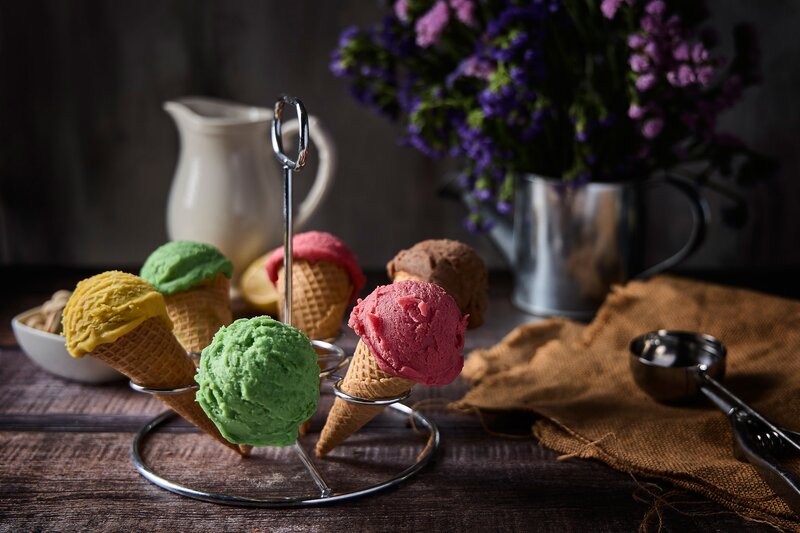 Colorful Ice Cream Cones — Green