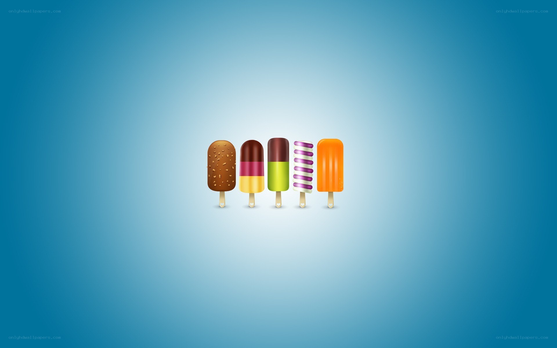 Colorful ice cream popsicles