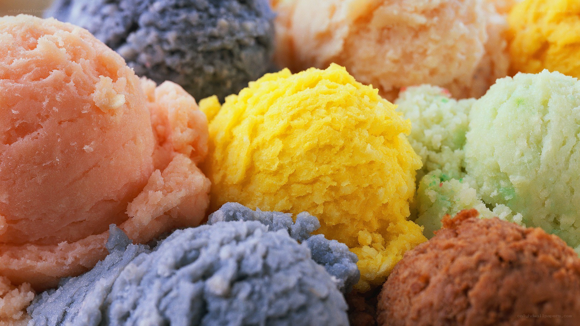 Colorful ice cream scoops