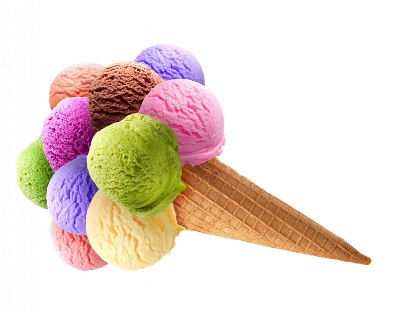 Colorful Ice Cream Scoops — Brown
