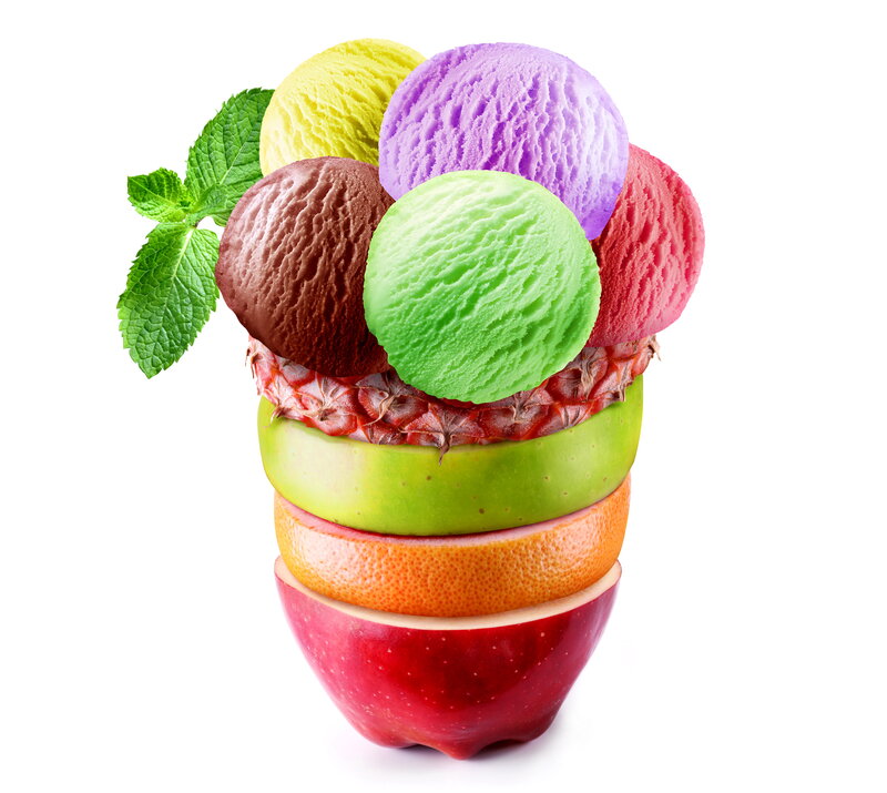 Colorful Ice Cream Scoops — Green