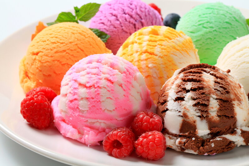 Colorful Ice Cream Scoops — Pink, Appetizing, Photograph