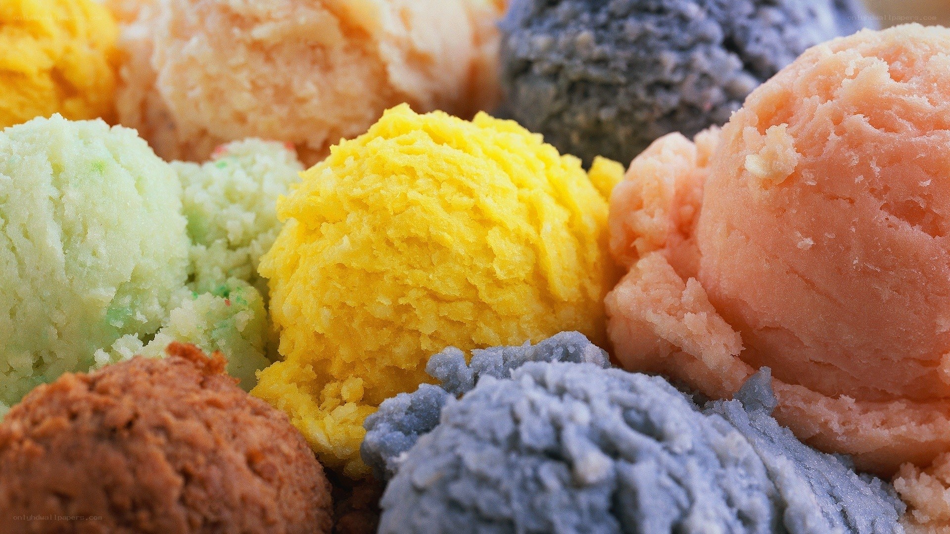 Colorful ice cream scoops