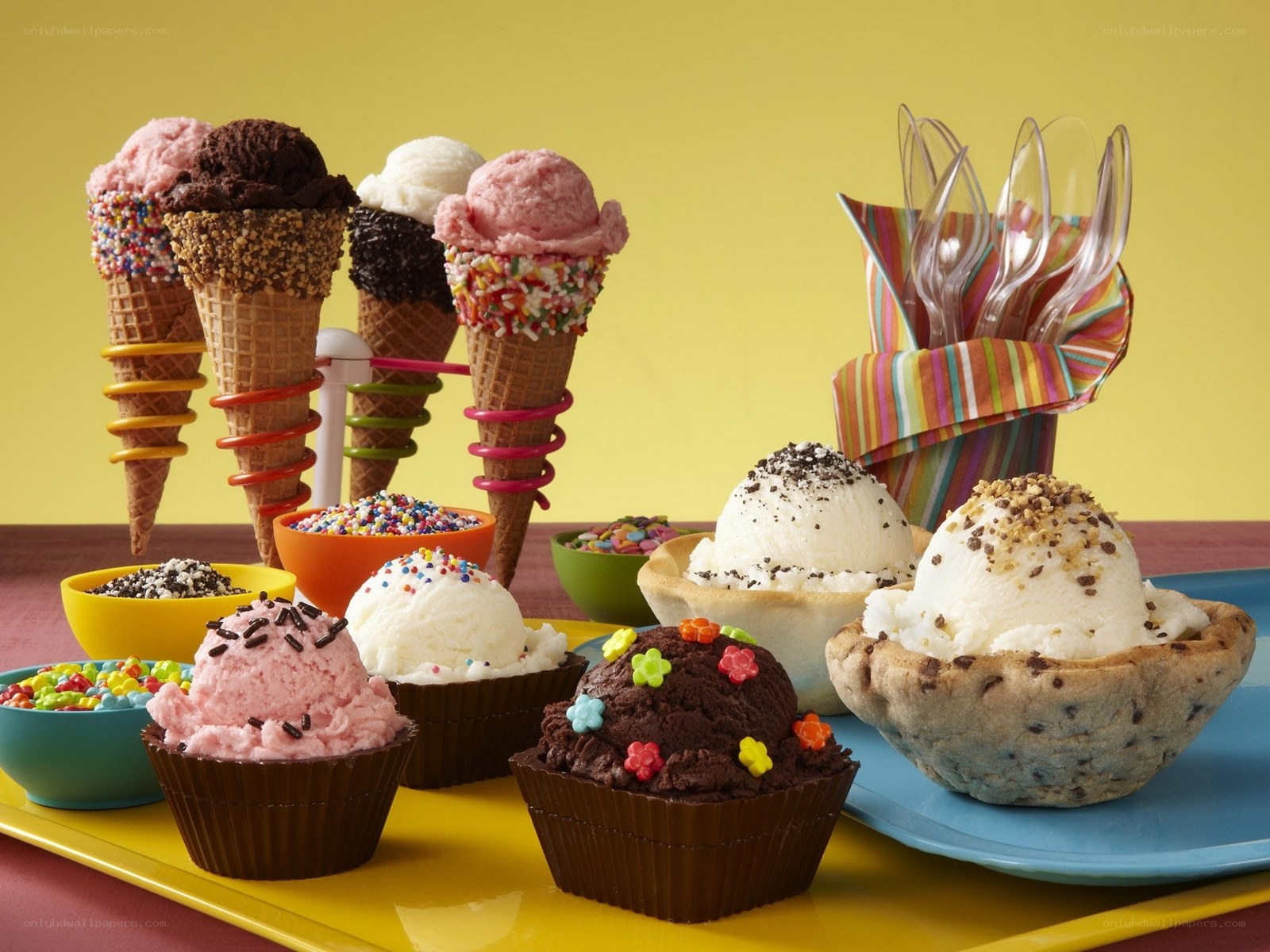 Colorful ice cream treats