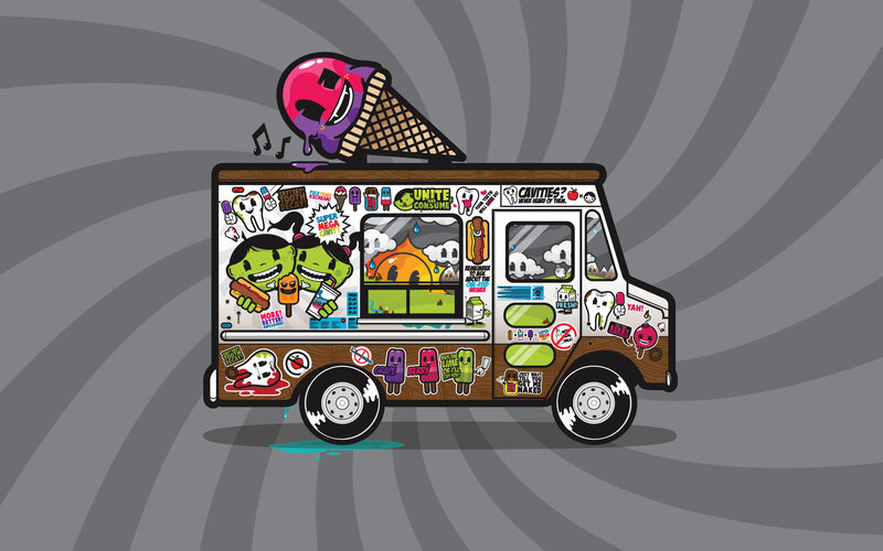 colorful ice cream truck illustration