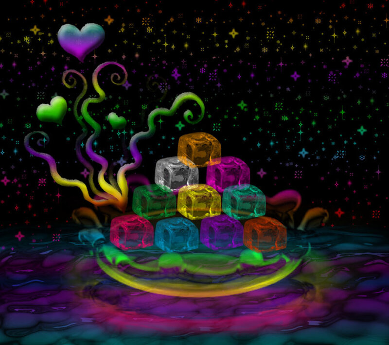 Colorful Ice Cubes — Purple