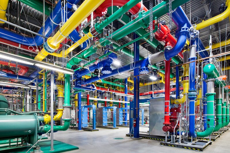 Colorful Industrial Pipes — Blue