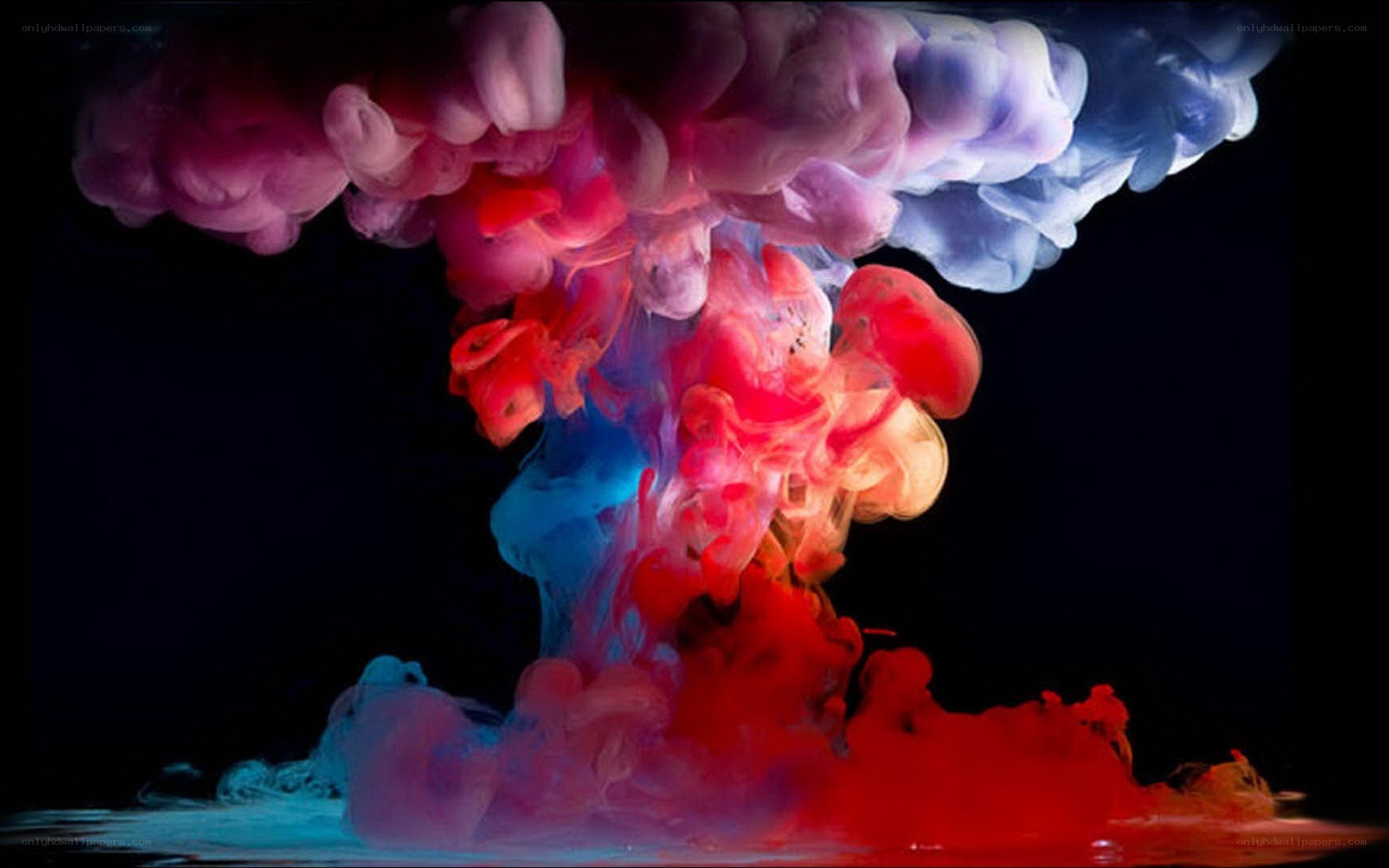 Colorful ink diffusion in water