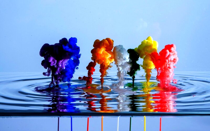 Colorful Ink in Water — Blue, Calm