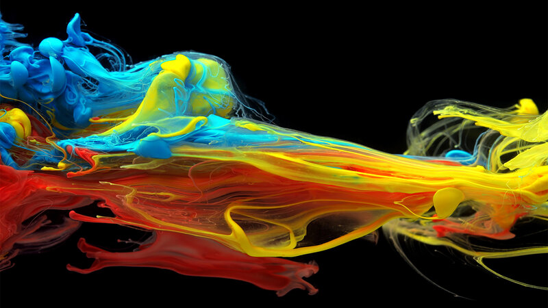 Colorful Ink in Water — Blue, Dynamic, Abstract