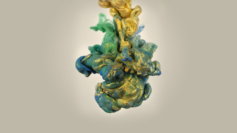 Colorful Ink in Water — Gold
